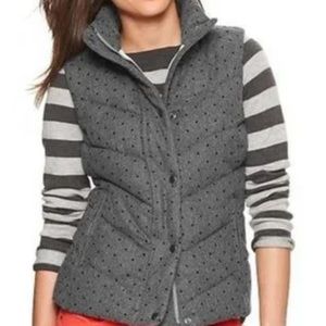 Winter Warmth Polka Dot Snap Front Puffer Vest By Gap XS